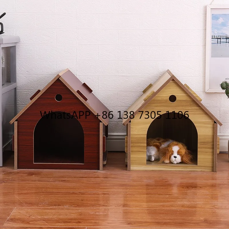

Removable wooden cat and dog house Pet house Indoor and outdoor wooden pet house with window