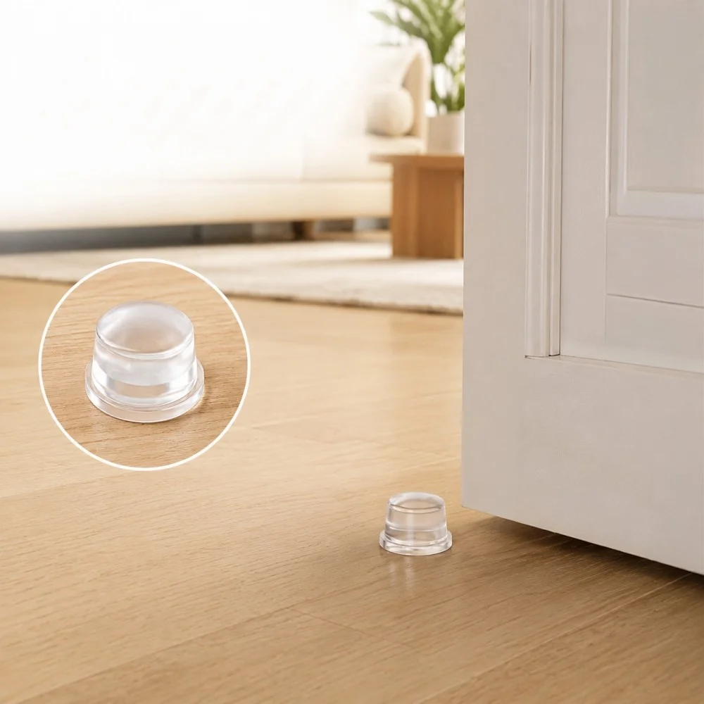 1–8 Stück transparenter, weicher Silikon-Türstopper, Anti-Kollisions-Wandschutz, selbstklebender Gummipuffer-Schutz für Türgriffe, Schränke