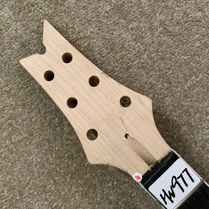 HN977 Set-in Connections Unfinished Electric Guitar Neck 24 Frets Maple+Rosewood Custom Order for Replace and DIY Right Hand