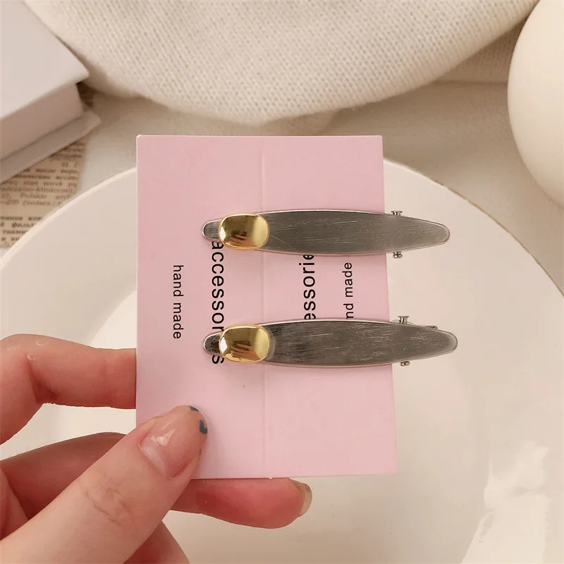 New Korean Streamer Metal Duck Bill Clip Forehead Elegant Advanced Side Bangs Broken Hair Clip New Metal Clip