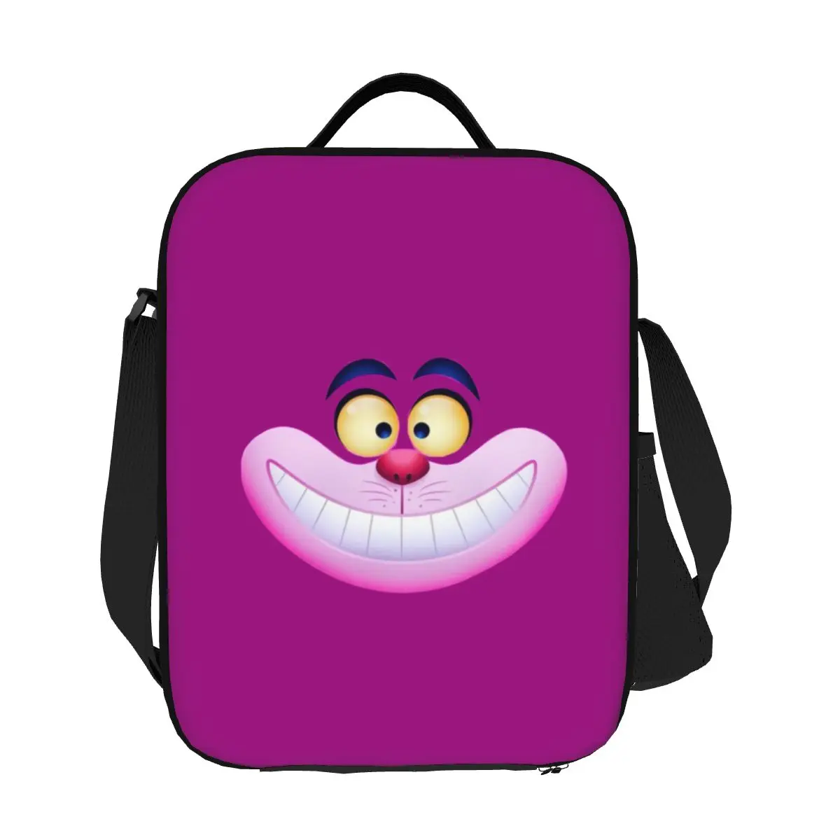 

Custom Smiling Cat Insulated Lunch Bags for Outdoor Picnic Cheshire Cat Waterproof Cooler Thermal Bento Box Women Kids