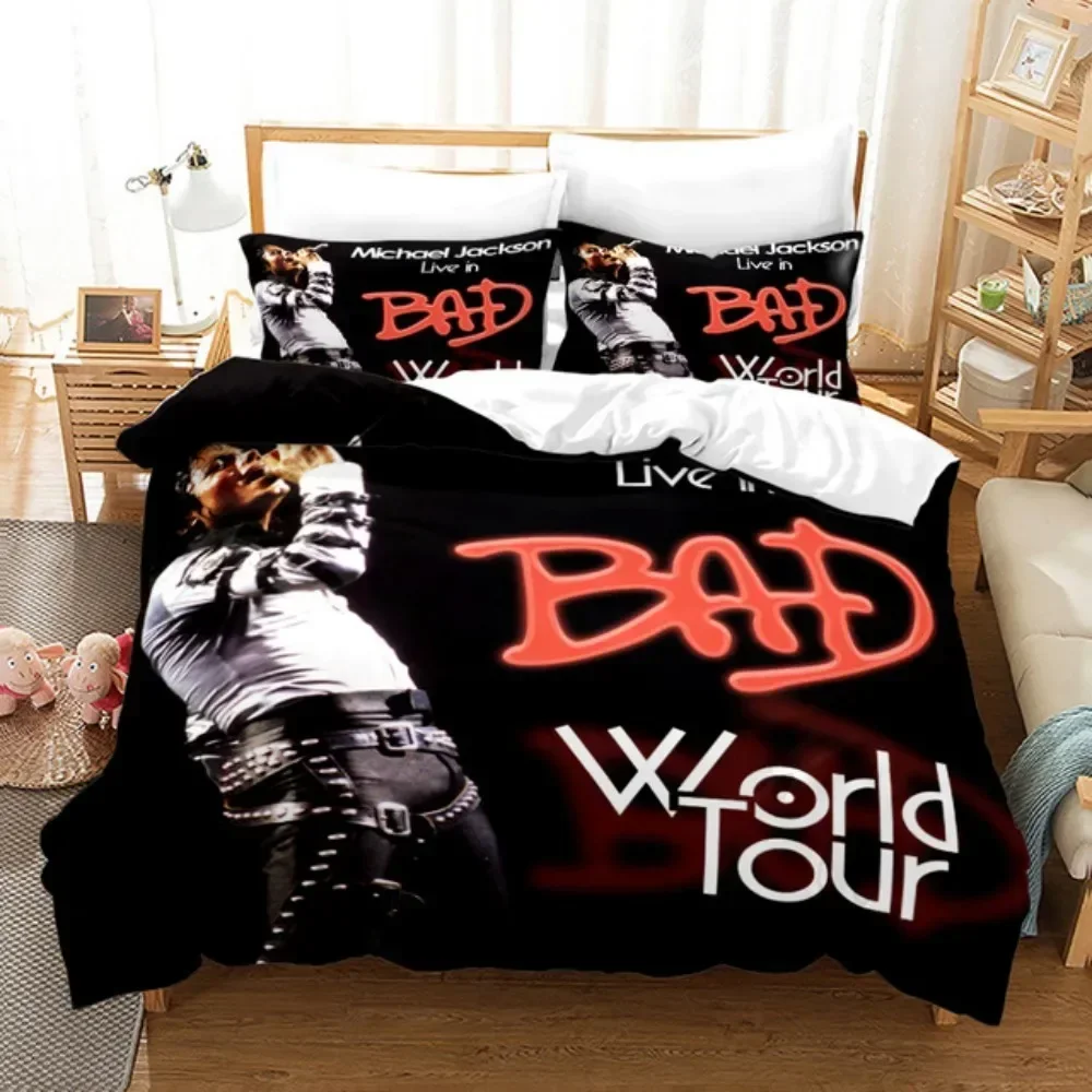 Michael Jackson Bettwäsche-Set für Einzelbett, Twin, komplett, King-Size-Bett, Musical Genius, Bettwäsche, Erwachsene, Teenager, Schlafzimmer, 200 x 200 cm, Bettbezug-Set