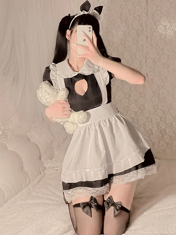 Hot Sexy Lolita Maid Uniform Christmas Dress Role Play for New Year Lace Underwear Party Theme Costumes Loop Mi Hero Academia