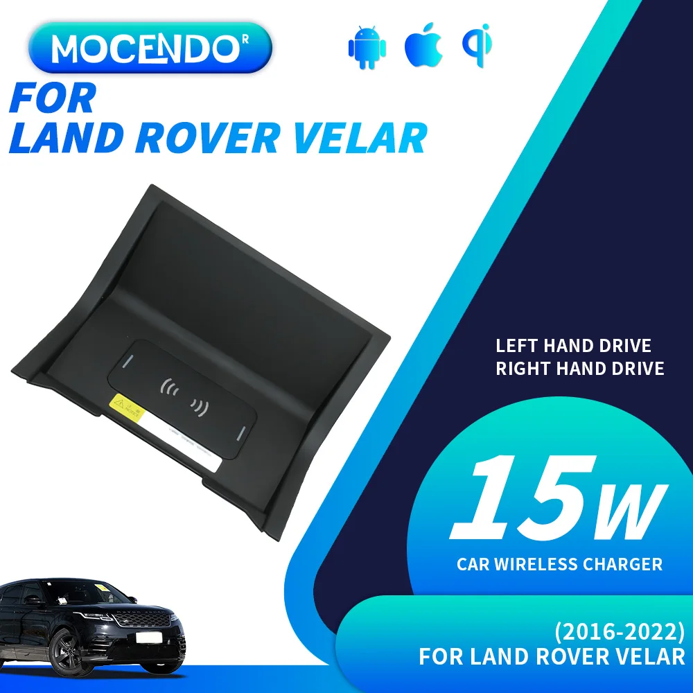 Car Wireless Charger Holder for Land Rover Velar 2015-2019 Special Mobile Phone Mounting Accessory via Cigarette Lighter