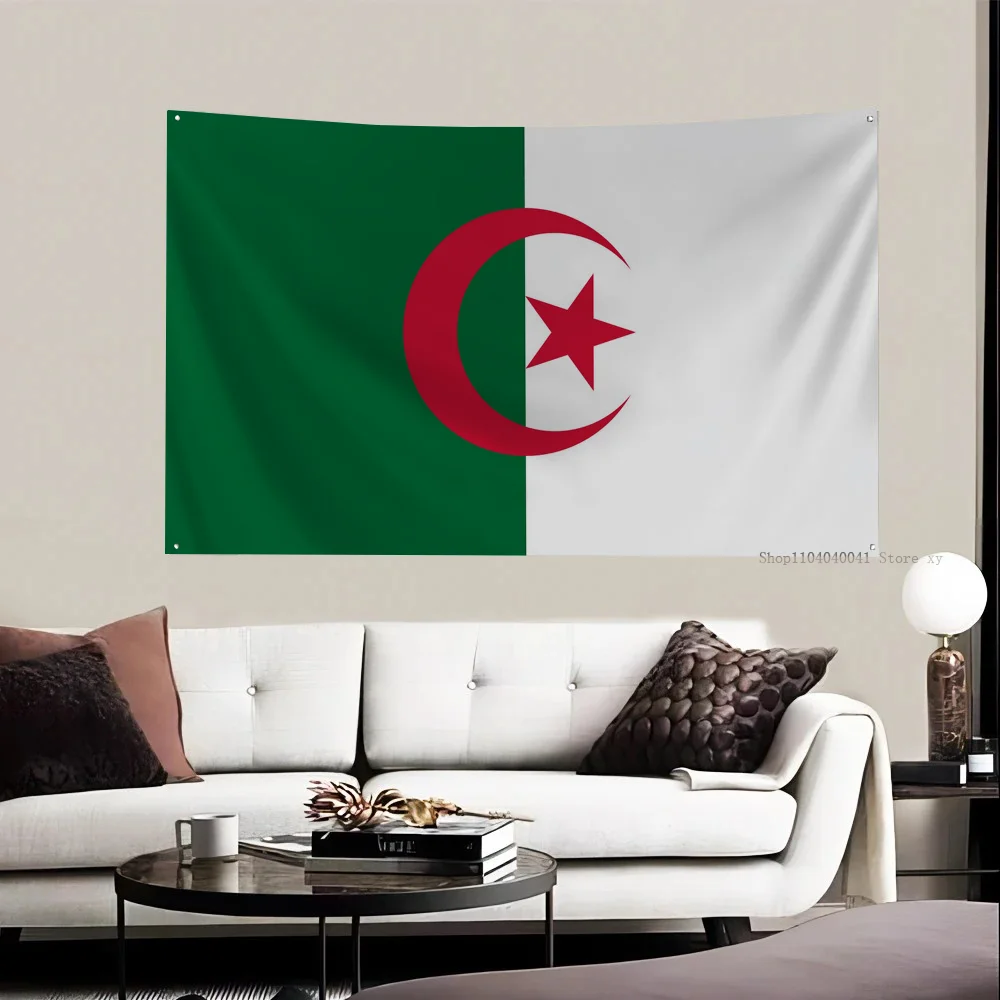 1pc Algeria Flag Flags And Banners Four Hole Polyester Outdoor Decor Room Aesthetic