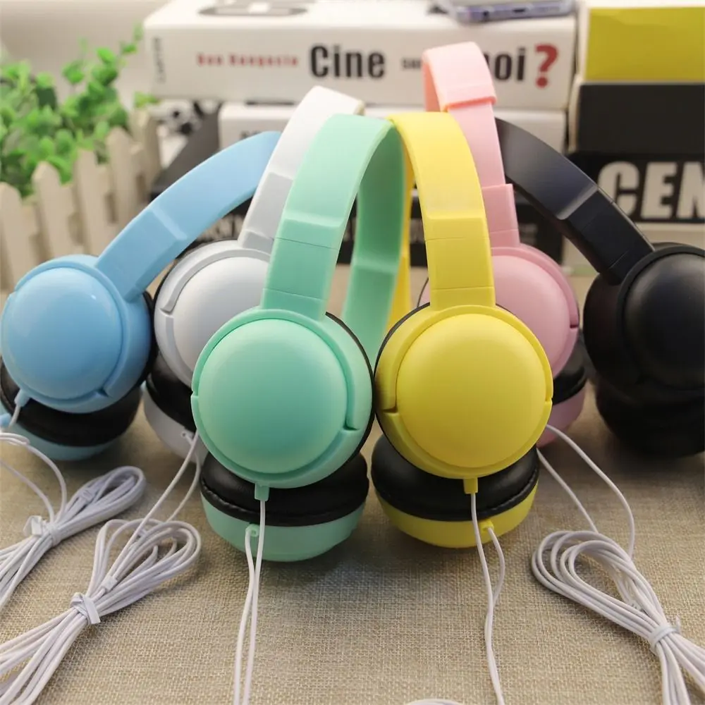 Over Ear Wierd Headphones HiFi Stereo Music Stereo 3.5mm Headset Noise Cancelling Adjustable Macaron Headphone Computer