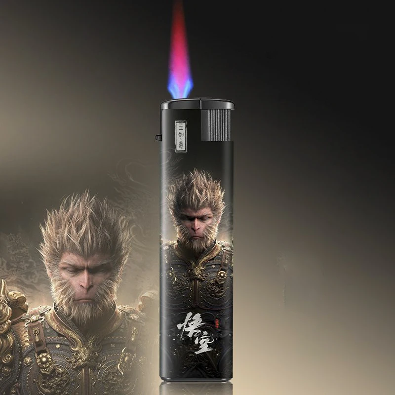 Black Wukong Windproof Red Flame Torch Electric Lighter Wholesale High End Cigarette Smoking Lighter Men's Accessories Gift