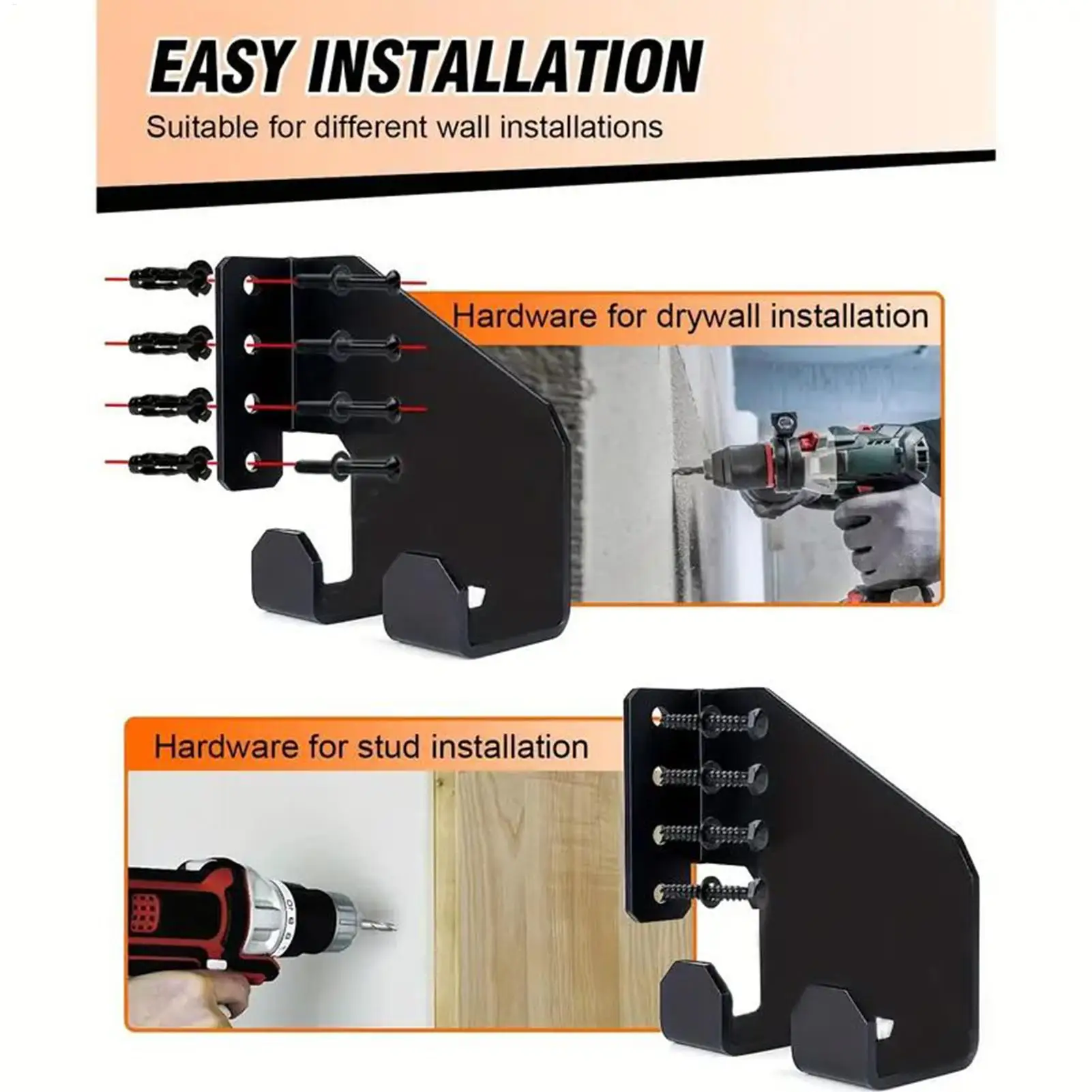 Wall Mounted Chainsaw Hanger Carbon Steel Garden Tool Organizer Holder Space-Saving Design Garage Tool Storage Rack For Chain