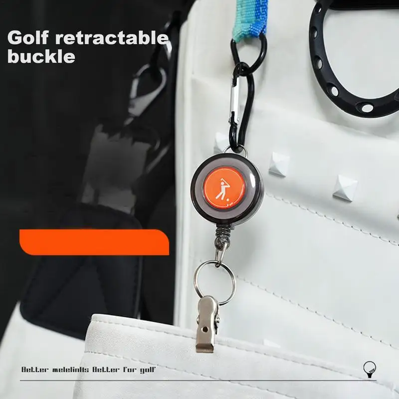 Retractable Golf Clips Multi-Function Golf Hook Strap Keychain Belt Bag Golf Retractable Buckle Key Chain Golf Tools Organizer