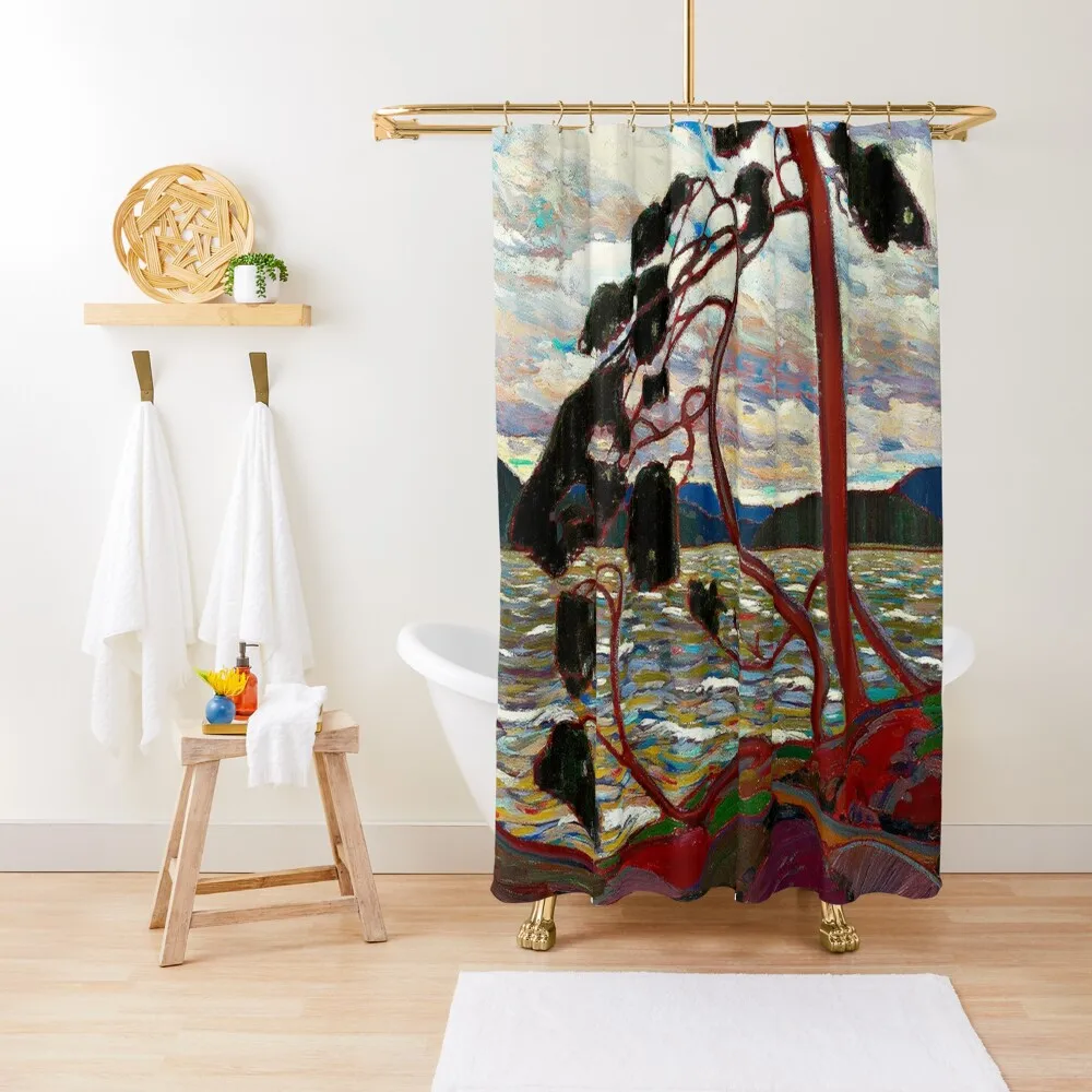 

WEST WIND : Vintage 1919 Tom Thomson Algonquin Park Art Print Shower Curtain Anti-Mold Waterproof Shower Bathroom Box Curtain
