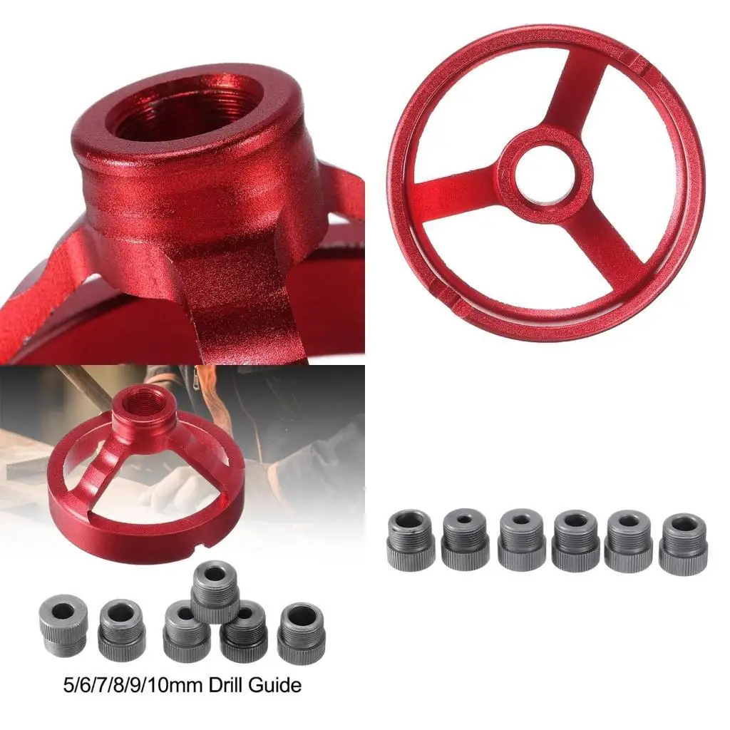 

E8BD Vertical Drill Guide 5/6/7/8/9/10mm Stainless Steel Straight Corner Round V Drill Locator Jig For Woodwork