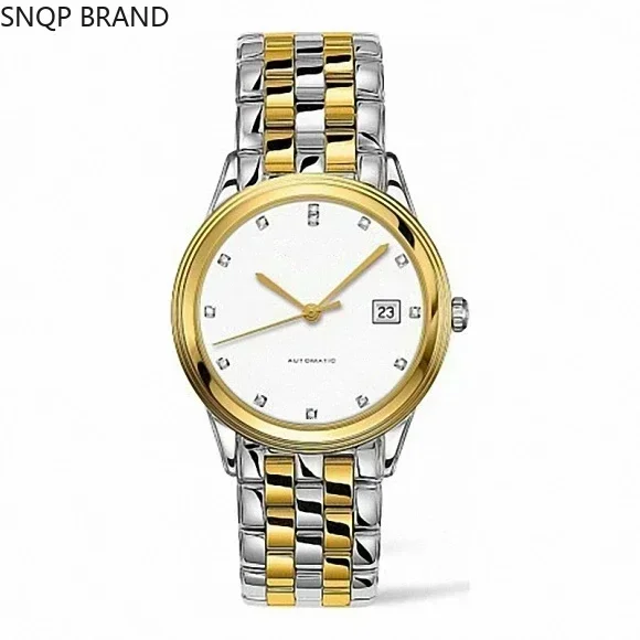 ساعة رجالي فاخرة جديدة باللون الذهبي والماس ميكانيكية أوتوماتيكية Reloj Hombre