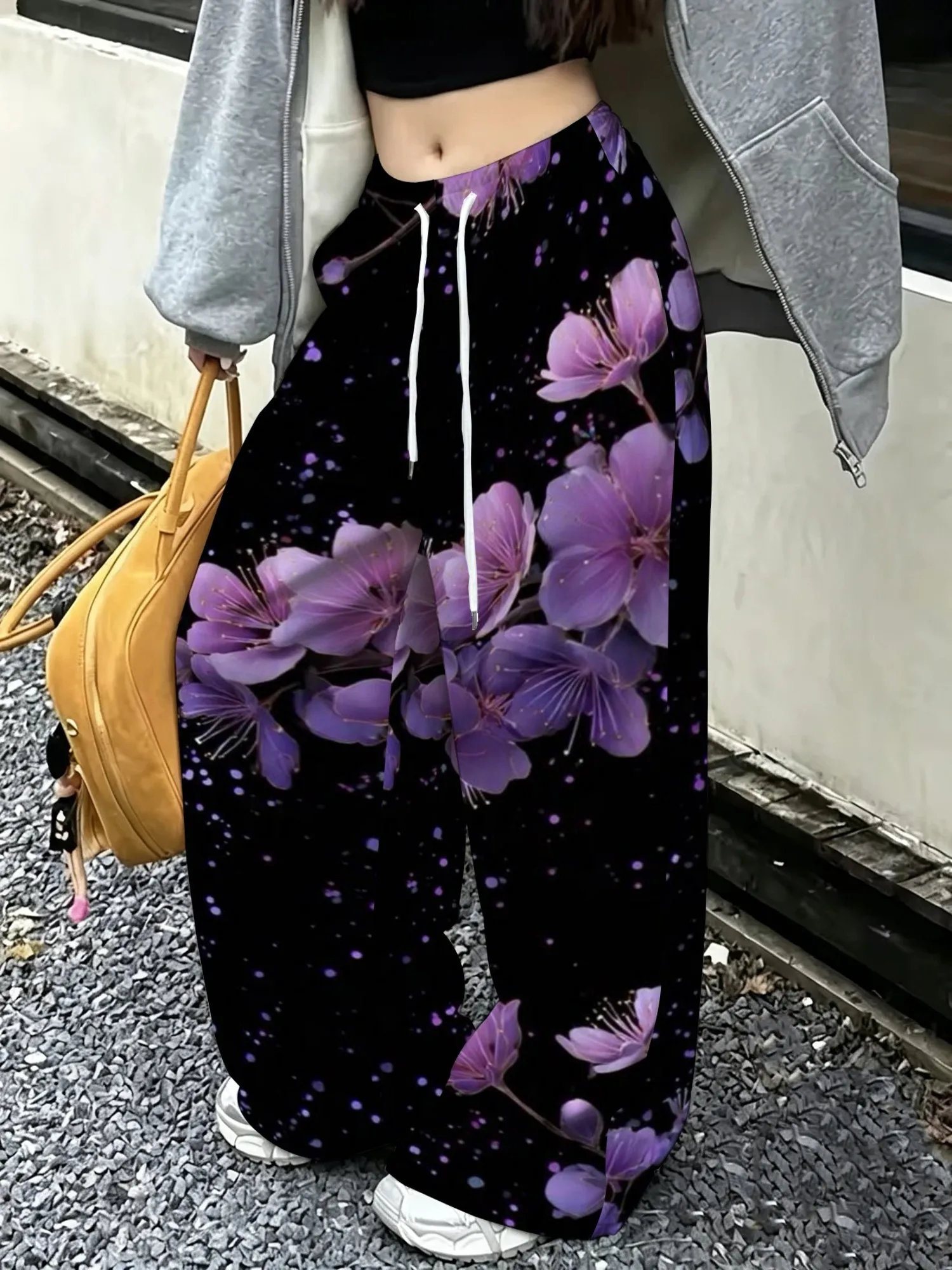 American Retro Floral Multi Scene Dressing for Women, Breathable Cycling, Fitness, Home, Outdoor Wear, Casual Pants