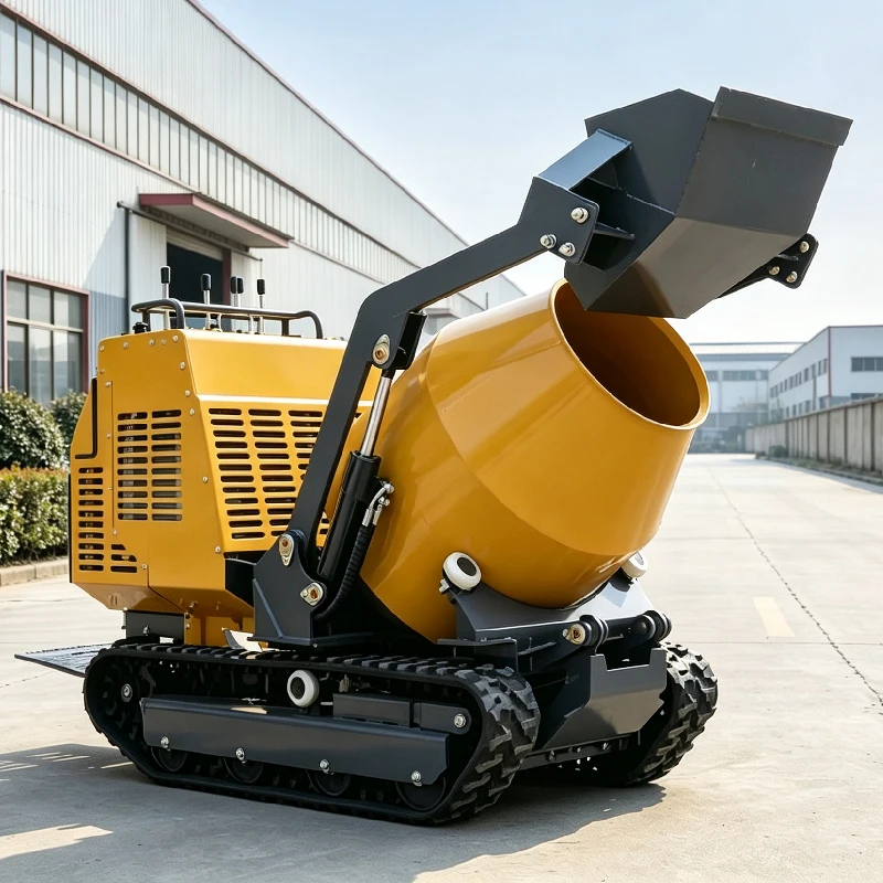 Portable Mini Concrete Mixer Self Loading Hydraulic Track Driven Cement Mortar Mixer Construction Mini Concrete Mixer Price