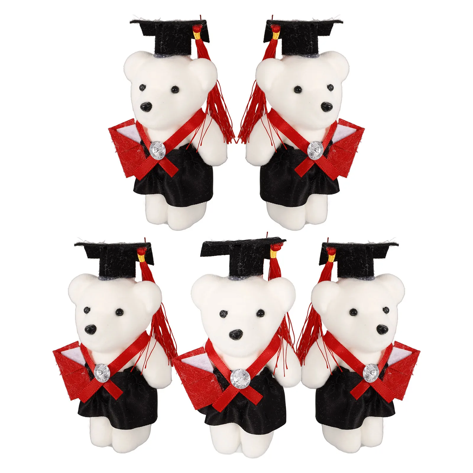 

5 Pcs Ornaments Graduation Mini Stuffed Bears Party Figure Decorated for