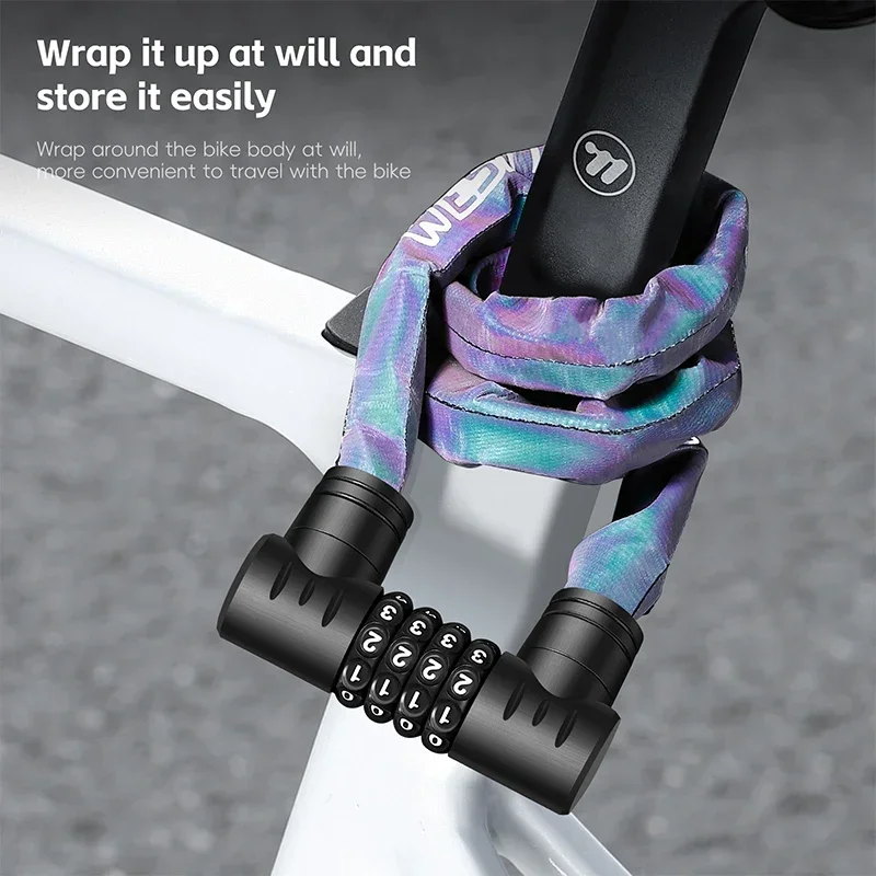 

WEST BIKING Bicycle Chain Lock MTB Road Anti-theft Bike Security Lock With 2 Keys Outdoor Scooter Cycling Accessories