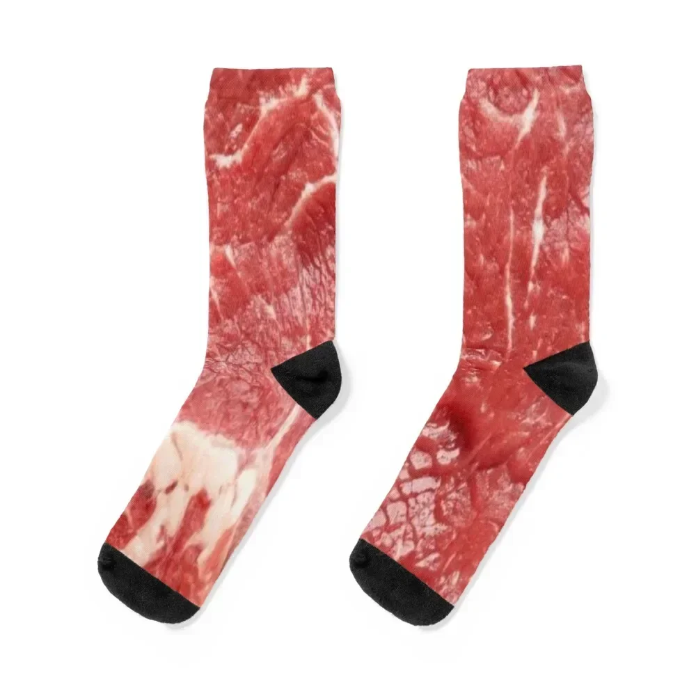 

Raw meat steak beef Socks custom ankle sports and leisure designer Socks For Women Men's