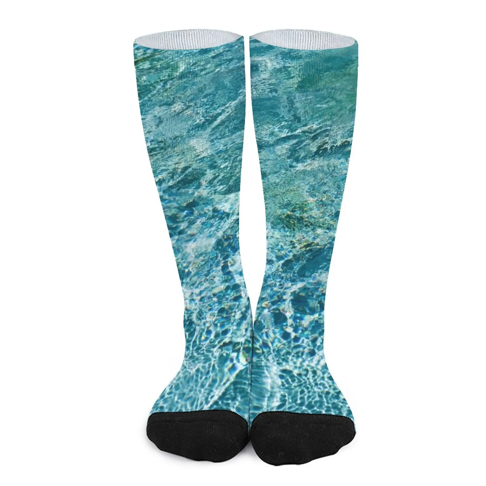 

Aquamarine and Turquoise Rainbows - Gems in a Fountain - Horizontal Socks Christmas ankle socks funny gift sports socks woman