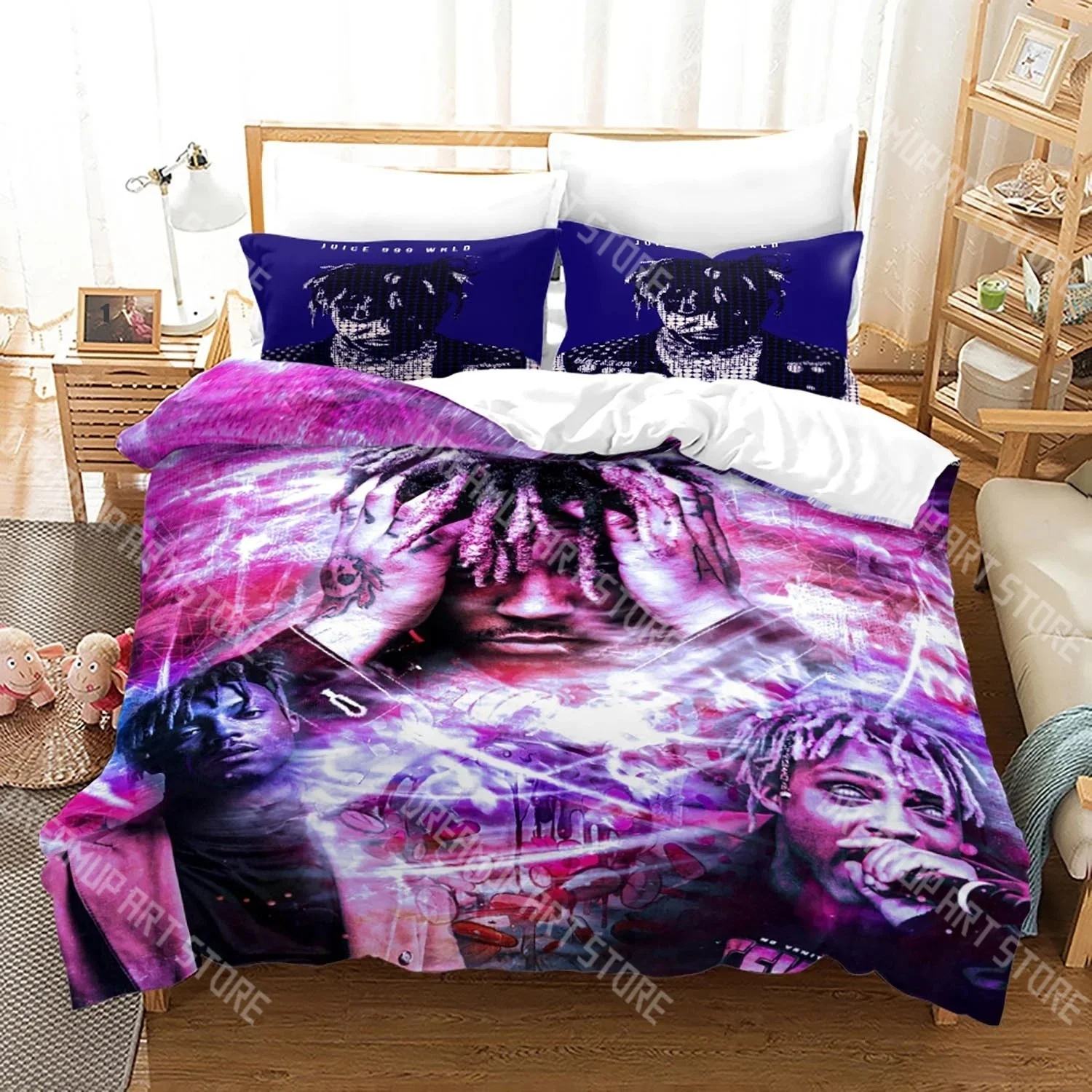 Fashion J-Juice Rapper Wrld Bedding Set Single Twin Full Queen King Size Bed Set Kids Bedroom Duvetcover Sets Bed Sheet Set