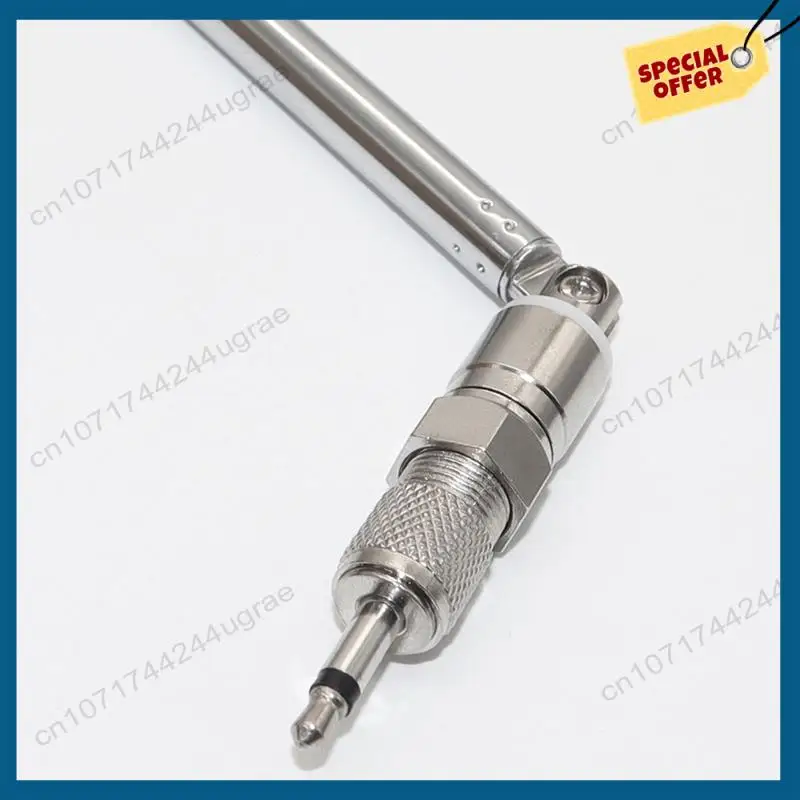 -A15I 1Set Telescopic FM Radio Antenna Rod Antenna 3.5Mm Adapter MAV Stereo Receiver F Type Male Plug 7 Sections Antenna