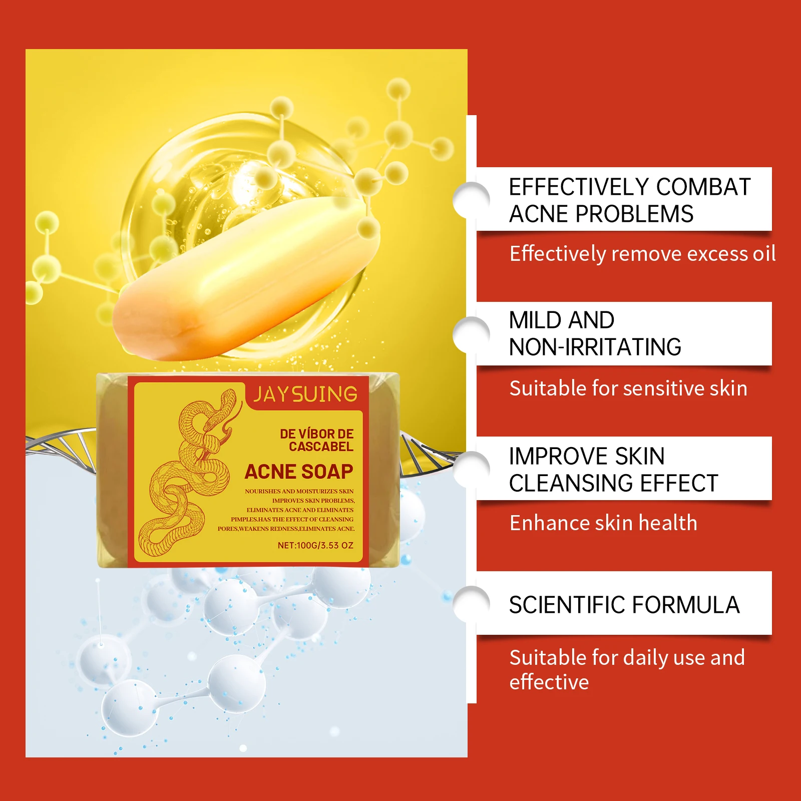 Acne Treatment Soap Pimple Remove Pigment Deep Cleansing Pores Shrink Oil Control Moisturize Body Face Lightening Skin Care Soap