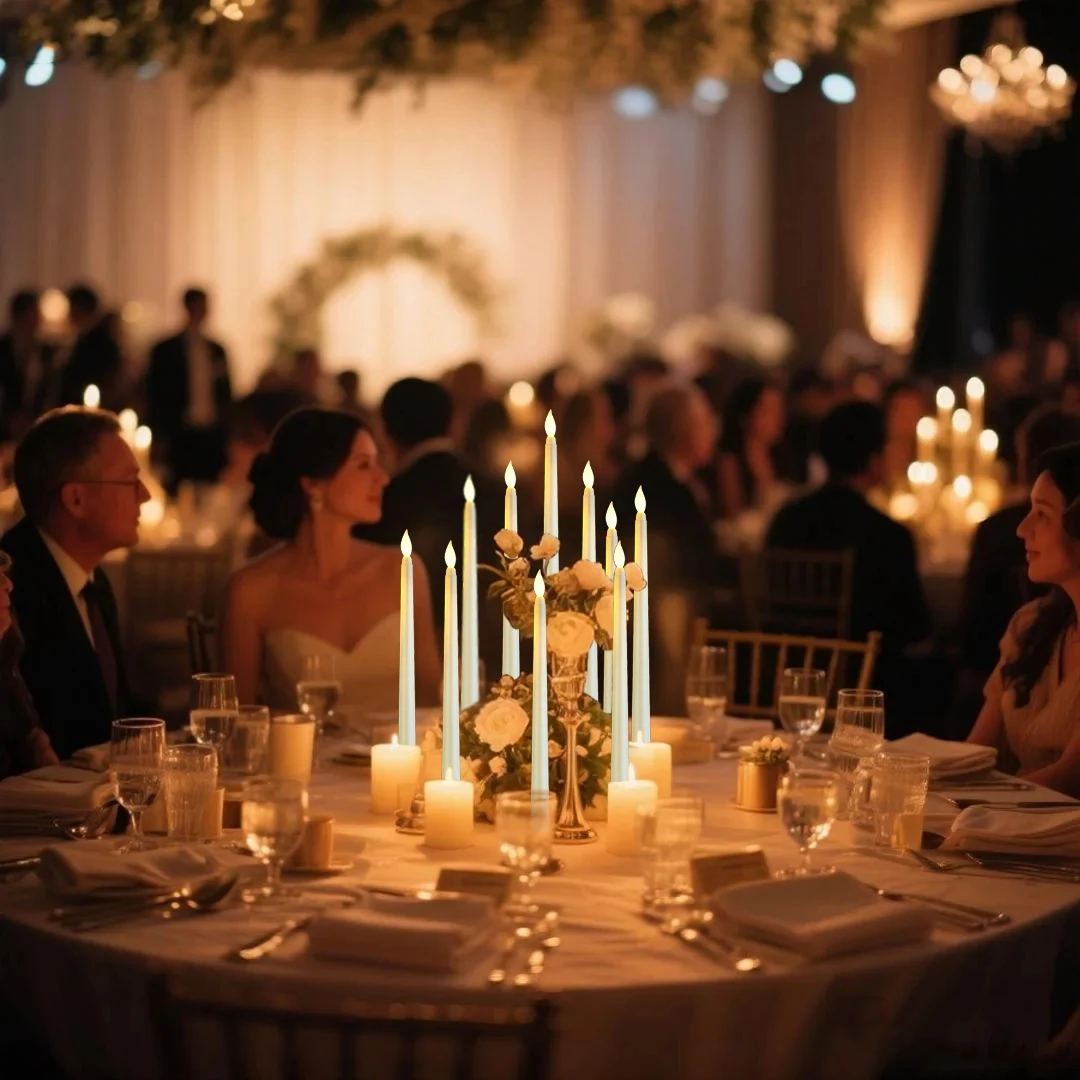 12-180PCS LED Taper Candles for Wedding Flameless Taper Candles Battery Operated with Timer Remote for Holiday Decoration