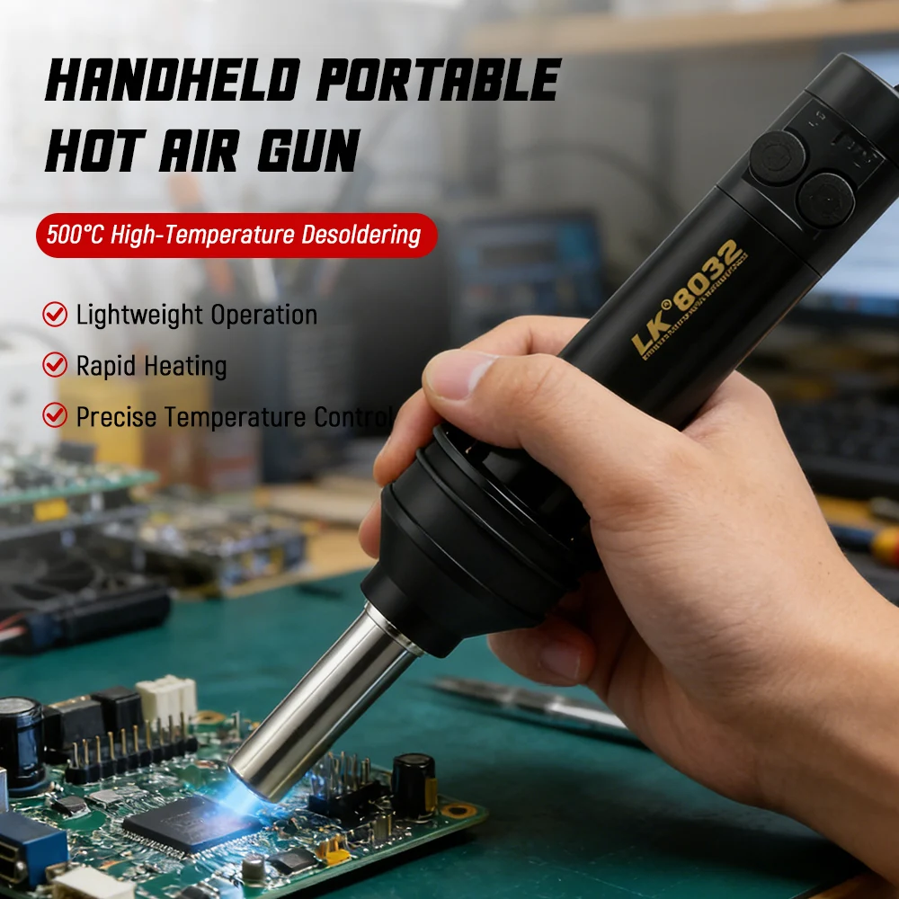 

8032 Portable Heat Hot Air Gun BGA Rework Solder Station 220V 540W 100-480°C Hot Air Blower Soldering Hairdryer
