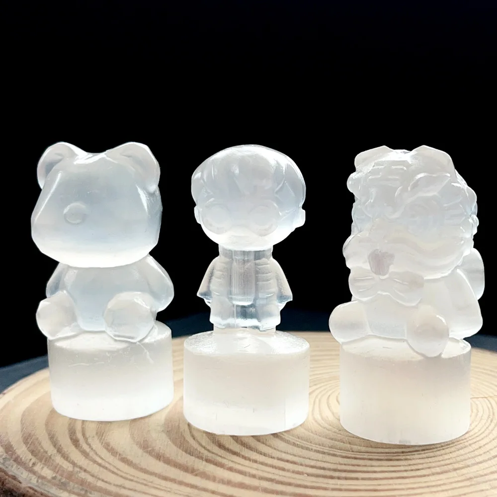 

Natural Selenite Statue Crystal Desktop Home Decoration Ornament Collectible Gift for Family Friends Valentine's Day Gift