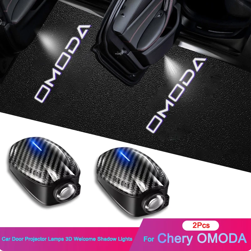 Lámparas LED para proyector de logotipo de puerta de coche, luces de bienvenida para Chery Omoda C5 5 fx 7 8 Pro Plus Omoda 5 7 8 Pro Plus, accesorios para coche, 2 uds.