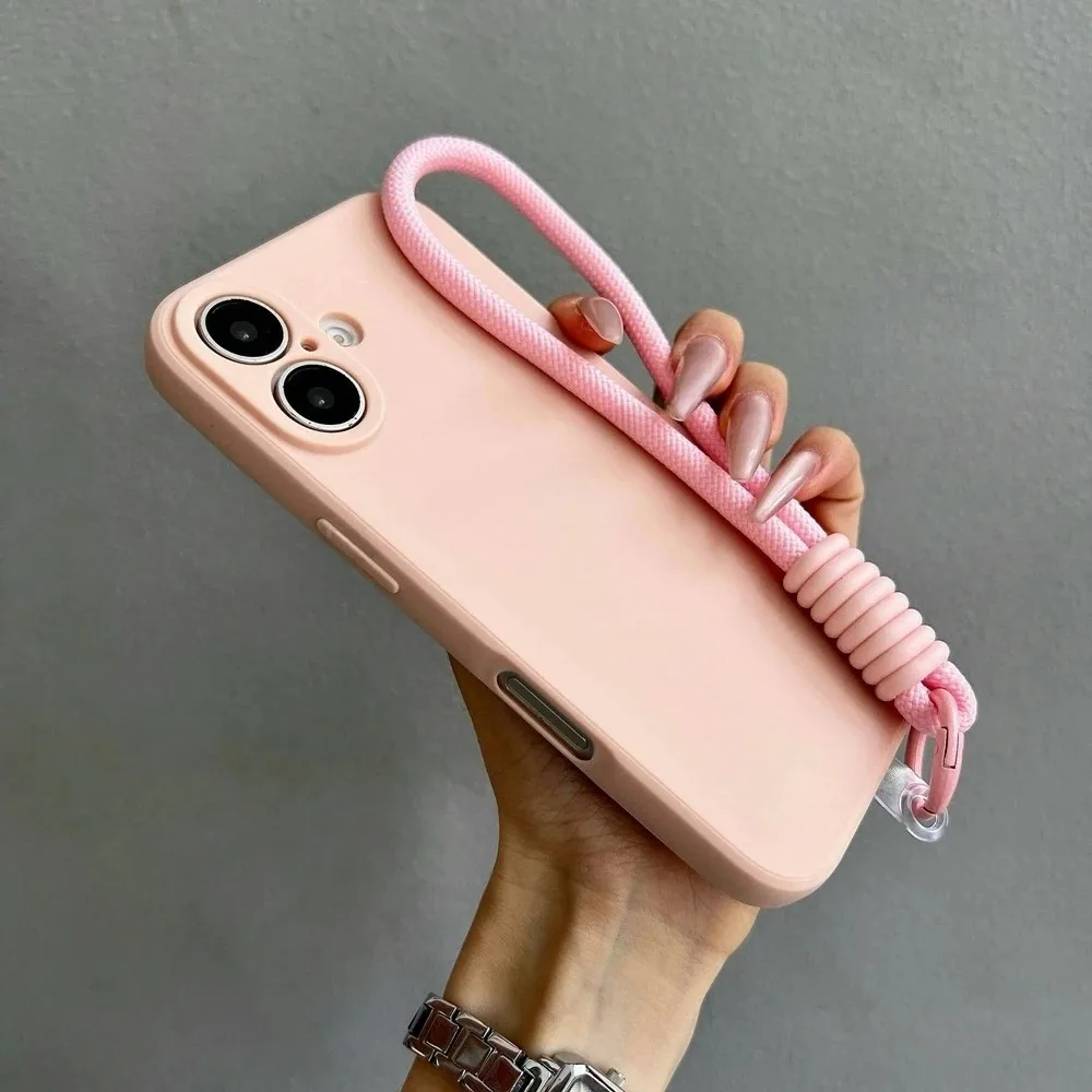 Fashion Pure Color Liquid Silicone Case For Xiaomi Poco X8 Pro Max X7 F8 Ultra F7 M8 M7 Pro Lanyard Anti-Drop Protect Back Cover