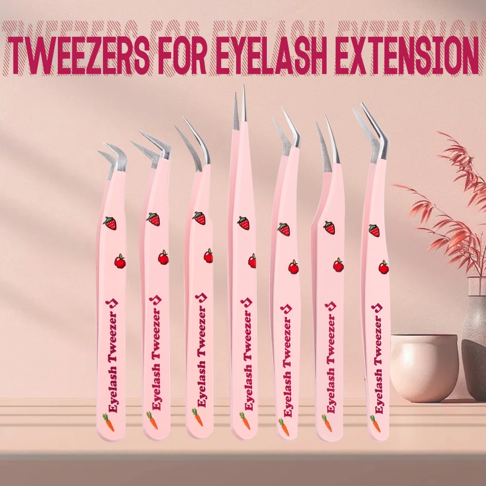 7 Types False Eyelash Tweezers Stainless Steel Permanent Makeup Machines  Eyelash Extension Tools