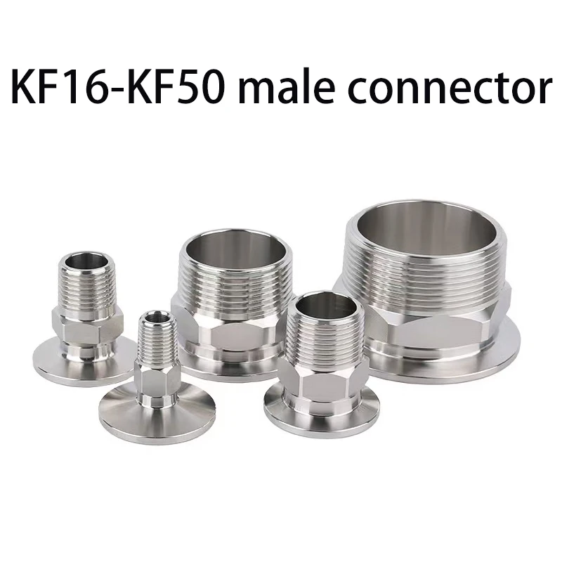 

304 Stainless Steel KF16-KF50 Male Thread Vacuum Adapter Outer Thread Fitting for Vacuum Pump Pipe Connection