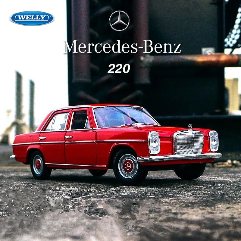 WELLY 1:24 Mercedes-Benz 220 Alloy Classic Car Model Simulation Diecasts Metal Toy Retro Old Car Model Collection Childrens Gift