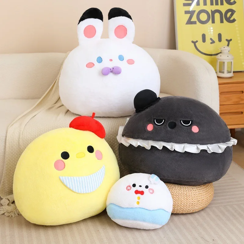 Love and Deepspace Cute Cartoon Print Throw Pillow Soft Cream Aesthetic Sofa Cushion Lovely Decorative Back Rest Pillow Decor