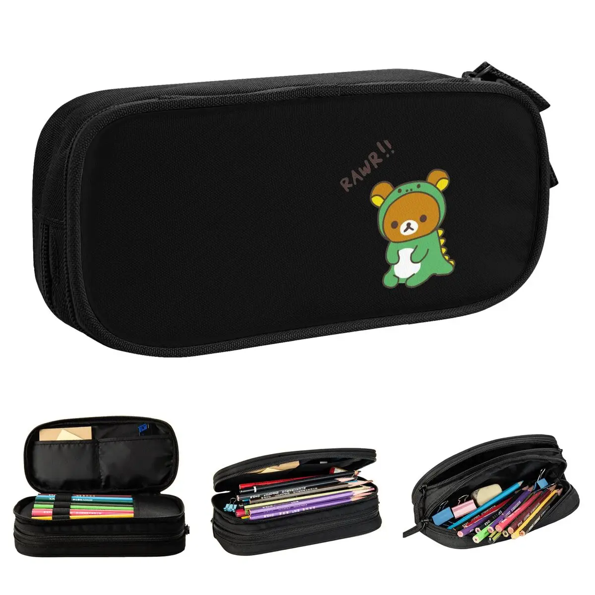 

Rilakkuma Dino Dragon Pencil Cases Lovely Pen Box Bags for Student Big Capacity Students School Gifts Pencilcases