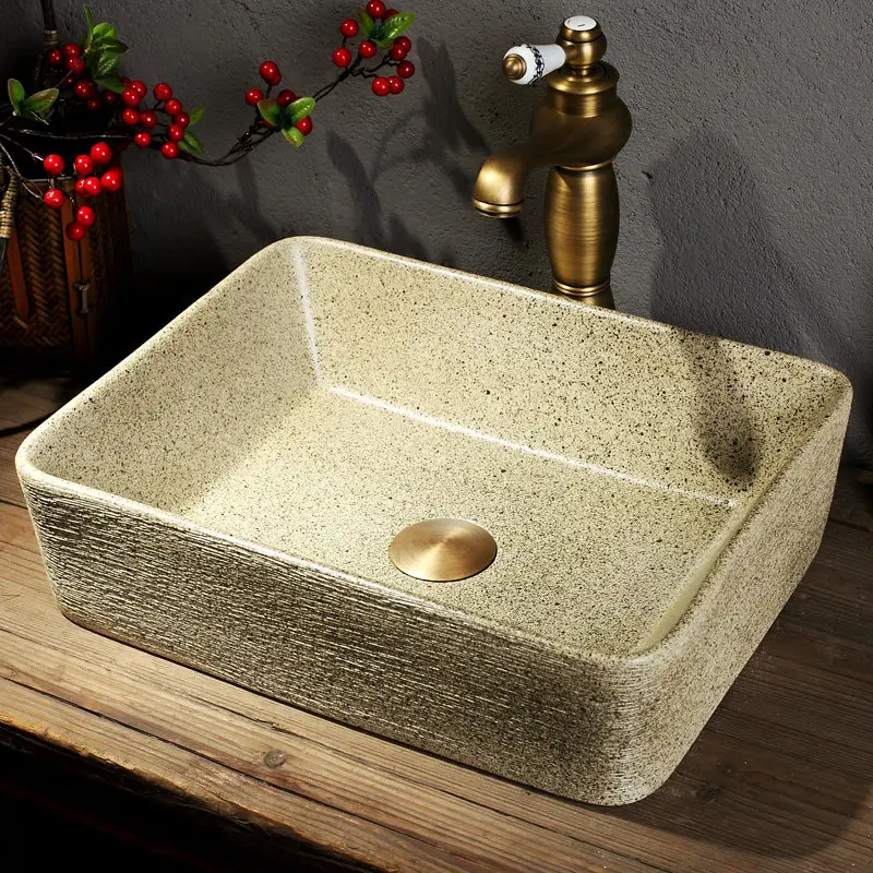 On-stage basin Wash basin Balcony rectangular ceramic washbasin Bathroom Household basin