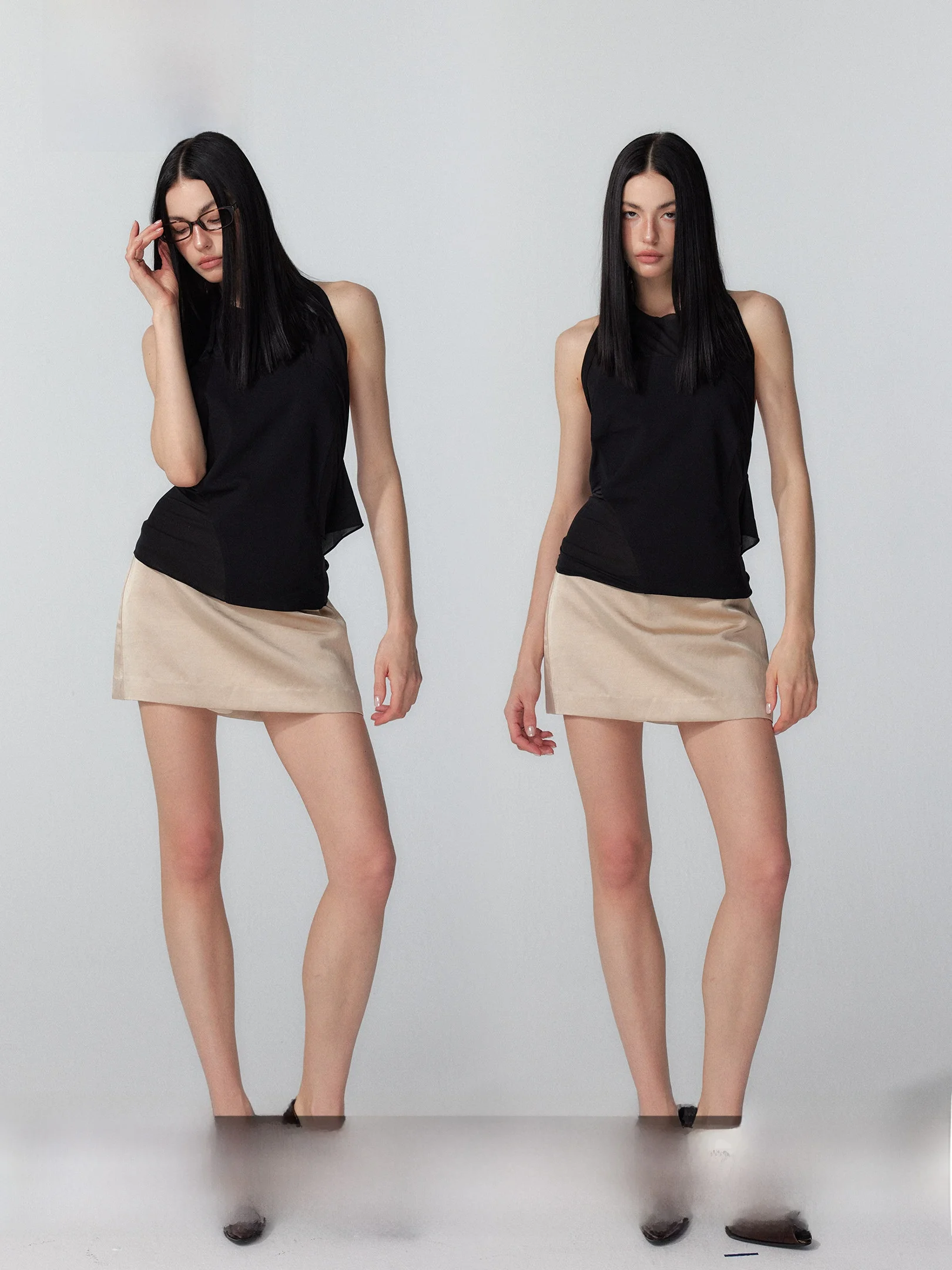 

Три матовых атласных юбки-трапеции Goood с низкой талией, повседневный стиль, женская юбка из вискозно-рахатной смеси, весенняя коллекция