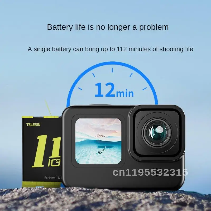 

TELESIN for GoPro HERO 11 Fully Decoded Battery for Gopro10/9 Sports Camera Battery