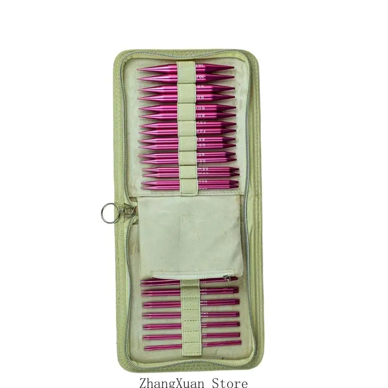 18 Paar Rundstricknadeln mit Aluminium-Finish, 3 x – Detail 10