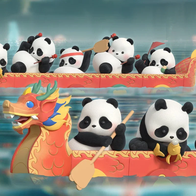 52토이즈 팬더 롤 보트 알롱 더 리버 드래곤 보트 페스티벌 시리즈 블라인드 박스 토이 카와이 애니메이션 액션 피규어 서프라이즈 미스터리
