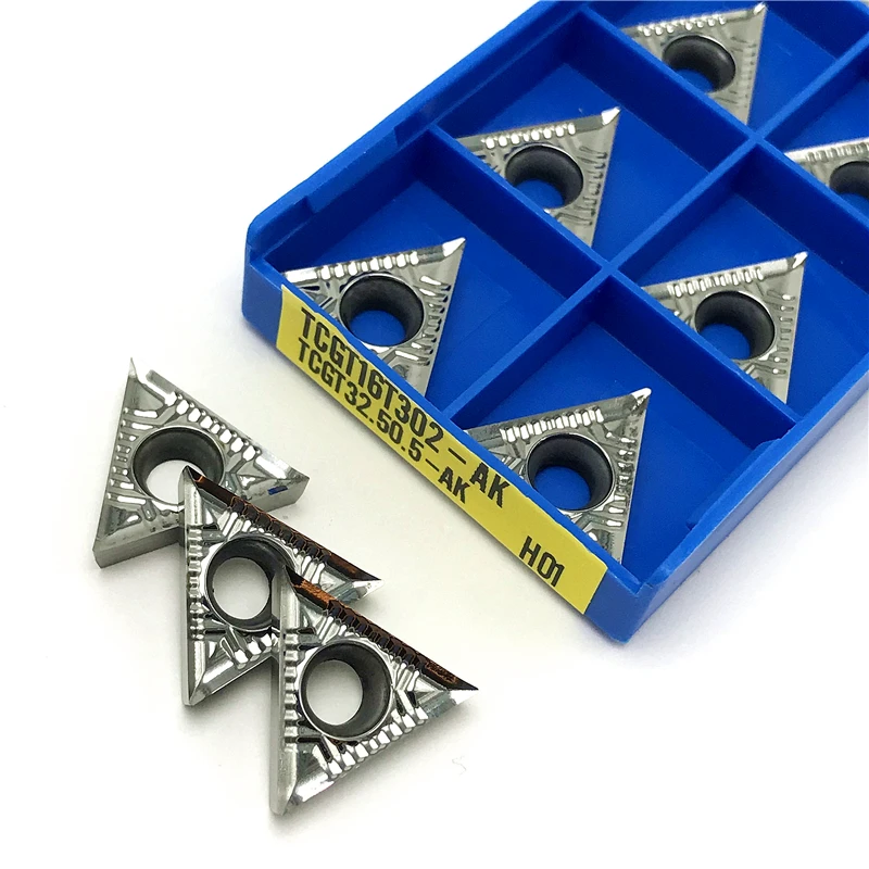 TCGT16T302 TCGT16T304 TCGT16T308 AK H01 الألومنيوم إدراج CNC أداة تحول داخلية مخرطة قطع النحاس الألومنيوم معالجة الخشب