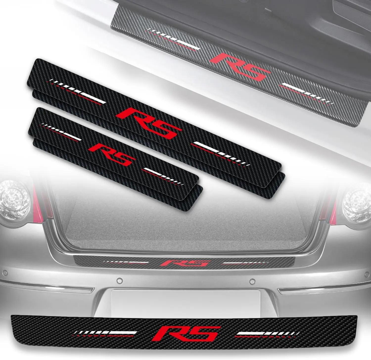 5 قطع من واقيات لوحة عتبة الباب المتوافقة مع ملحقات سيارة تشيفي، وملصقات عتبة الباب لملحقات السيارات Camaro RS gt #1