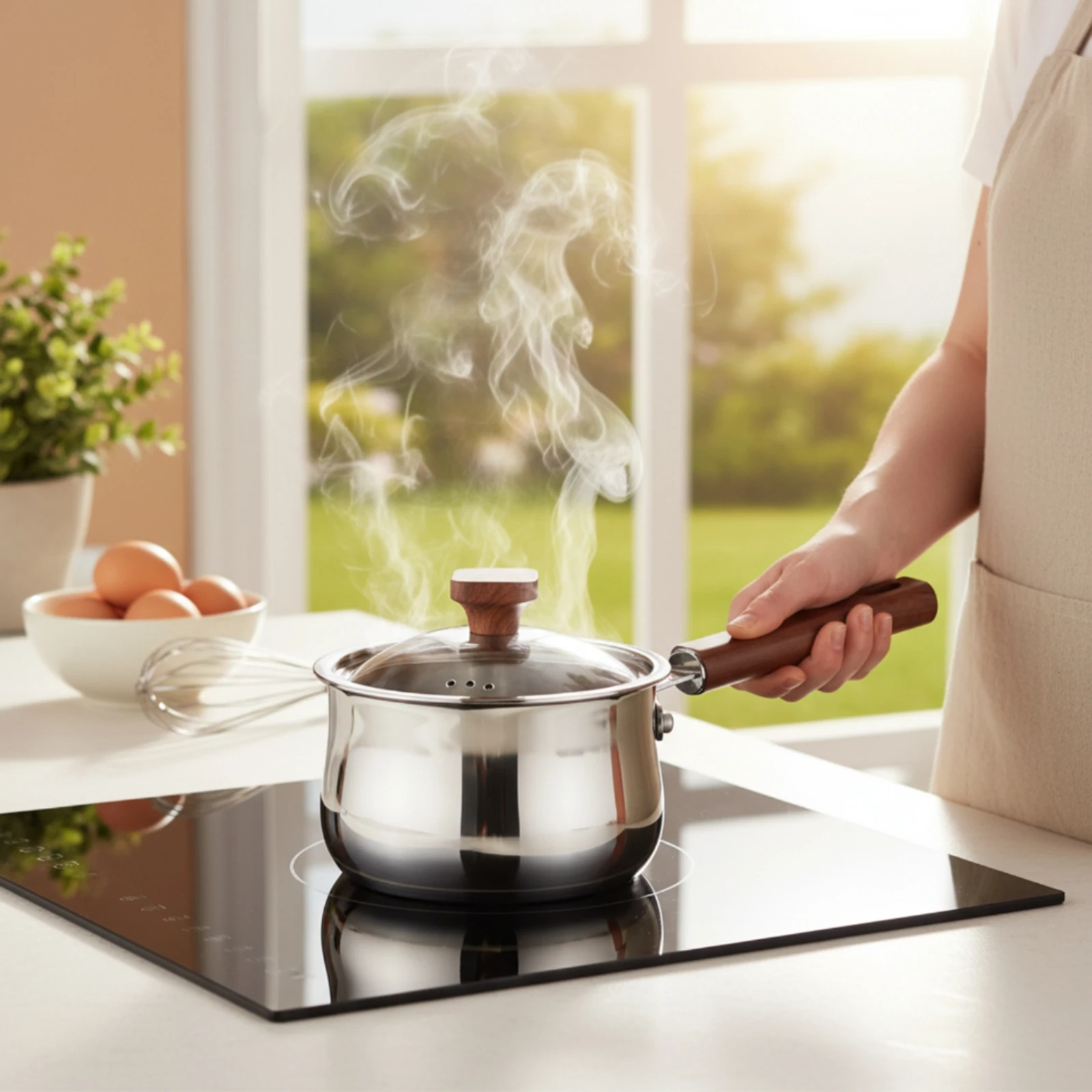 Infant Meal Pot Lid Included Stainless Steel Milk Pot Stainless Steel Saucepan No Chemical Coatings Sauce Pan Heat Resistant