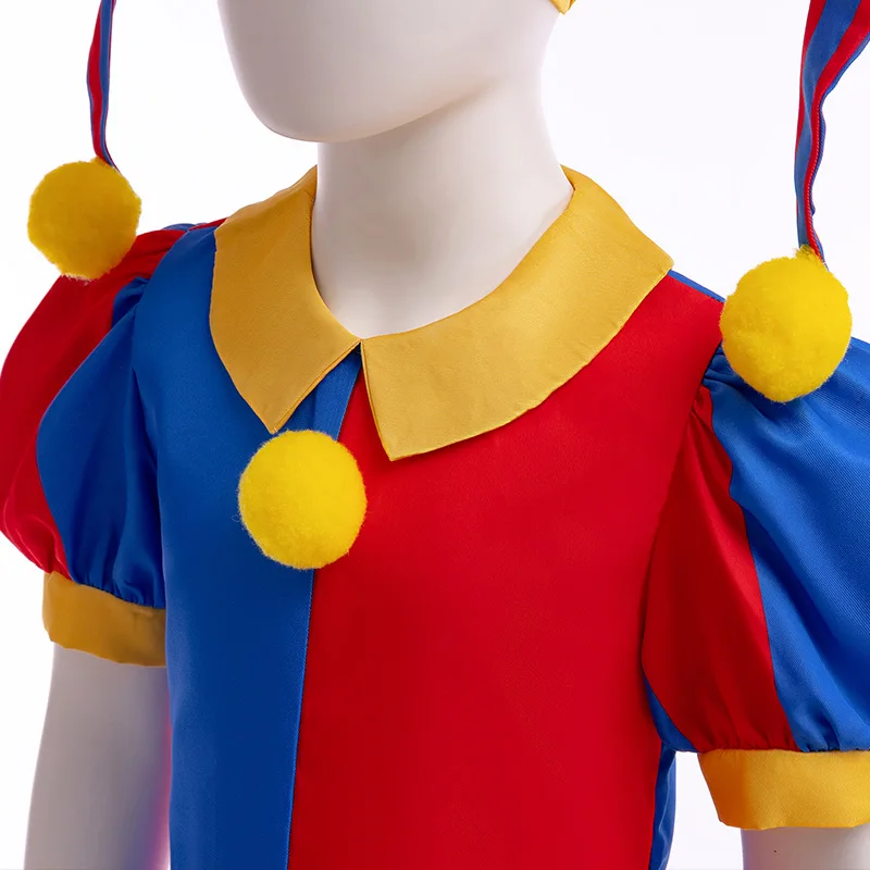 The Amazing Digital Circus Cosplay Costume for Adult Kids Halloween Cartoon Circus Pomni Jumpsuit Outfits Circus Doll Soft Toy