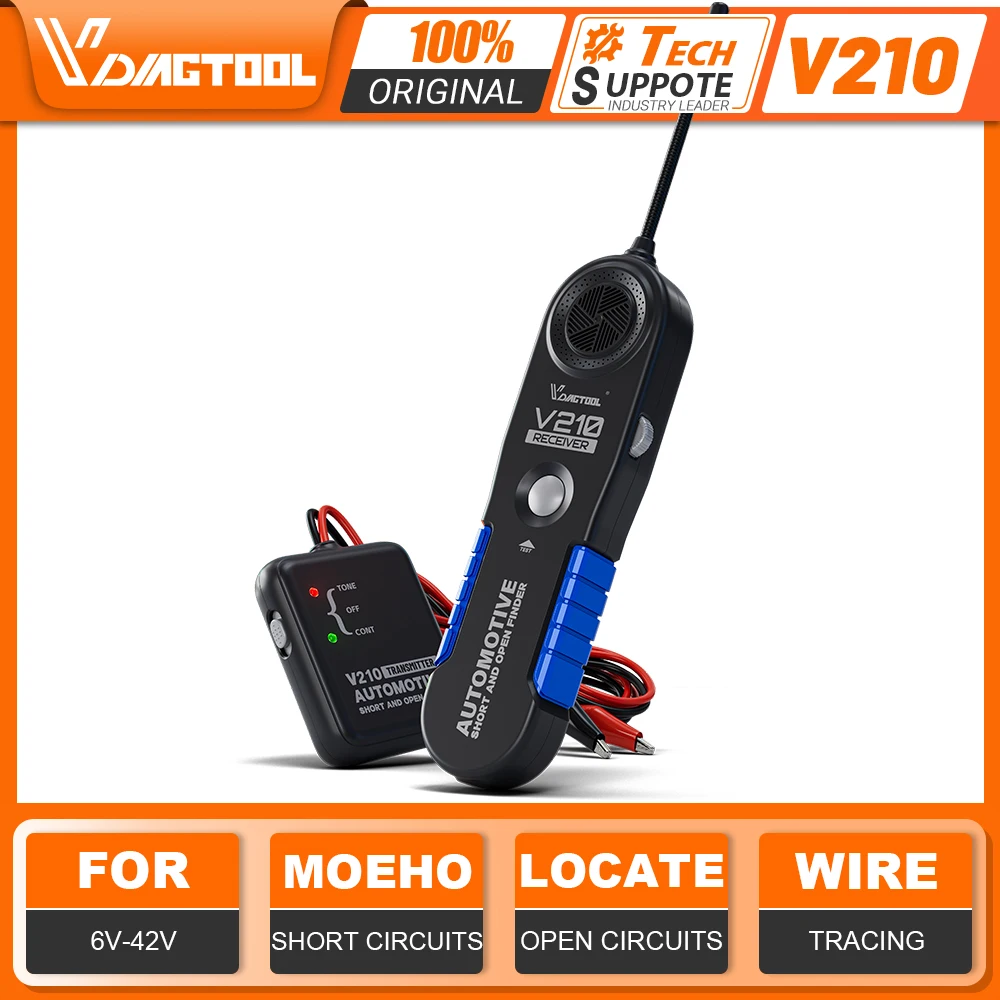 VDIAGTOOL V210 Automotive Electrical Circuit Tester Car Power Probe Tester 12V 24V Test Light Polarity Pen Auto Diagnostic Tool
