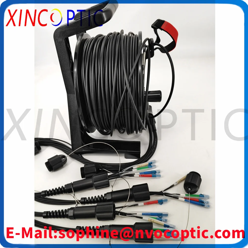 

100M,8Fibers Single Mode 9/125 G657A1 PDLC-PDLC LSZH/TPU 5.0mm CRIP 8C Armored Fiber Optical Patch Cord Cable Connector PCD235