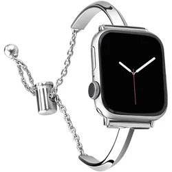 Mulher pulseira para apple watch band 44mm 41mm 45mm 40mm 42mm 49mm aço inoxidável moda pulseira de metal iwatch série 9 8 7 se 6 5