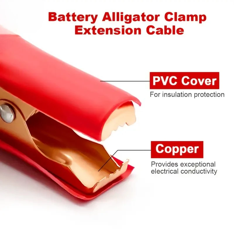 16AWG Alligator Clip to Car Female Socket Extension Cable  Engine Cabin Thermal Optimization Car Charging/Accessories