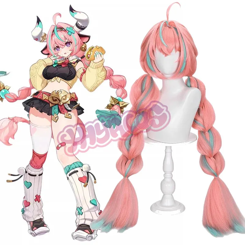 

DY2025Anime Varesa Cosplay Wig Genshin Impact Women 100cm Long Hair Natland Varesa Cosplay Iansan Free Wig Cap Accessorie Props