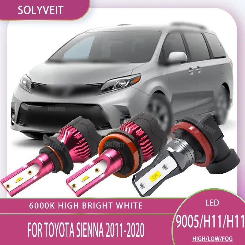 

High Bright All Weather LED HIGH LOW FOG Auto Lamp LED 9005/H11/H9 For Toyota Sienna 2011 2012 2013 2014 2015 2016 2017 -2020